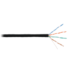 Кабель U/UTP 4 пары, Кат.5e, одножильный, медный, 0,50мм, внутр./внеш., LSZH -40C, черный, 305м
