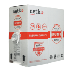 Кабель U/UTP4 cat.5e NETKO, 4 пары 24 AWG BC,PVC, indoor, 305м