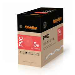 Кабель витая пара, неэкранированная U/UTP, категория 5e, 4 пары (24 AWG), одножильный (solid), PVC, -20°C - +75°C, серый