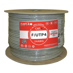 Кабель F/UTP 4 (FTP4 ) cat.6 NETKO, 4 пары 23 AWG BC, PVC, indoor, 305м