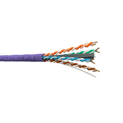 Кабель U/UTP4 cat.6a NETKO, 4 пары 23 AWG B, нг(А)-HF LSZH, indoor, 305м