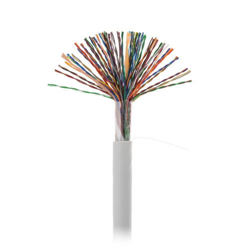 Кабель NETLAN U/UTP 50 пар, Кат.5 (Класс D), 100МГц, одножильный, BC (чистая медь), внутренний, PVC нг(B), серый, 305м