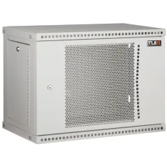 Настенный разборный шкаф TLK 19", 12U, перфорированная дверь, Ш600хВ569хГ600мм, 2 пары монтажных направляющих, серый