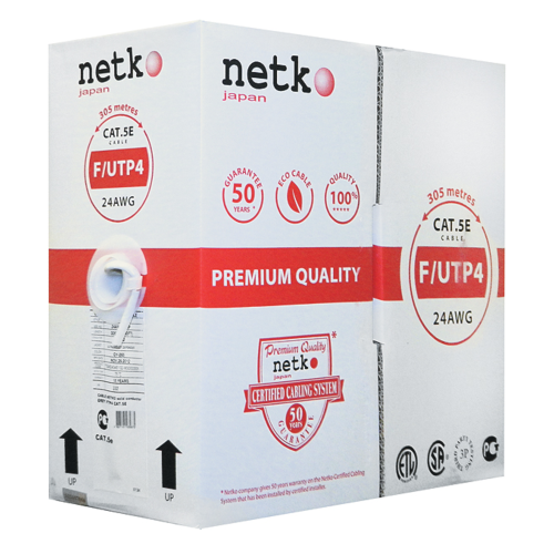 Кабель F/UTP4 (FTP4 ) cat.5e NETKO, 4 пары 24 AWG BC, PVC, indoor, 305м