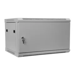 Шкаф телекоммуникационный настенный 6U, 600х450х370мм (металлическая дверь)