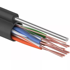 Кабель витая пара LANsens UTP, 4 пары Cat.5e, PE, outdoor messenger, master, 305м