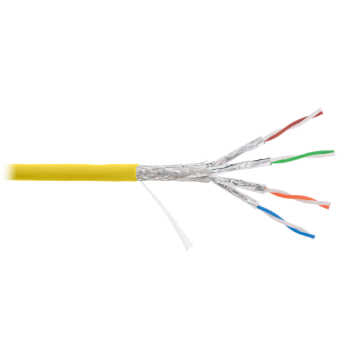 Кабель NIKOLAN S/FTP 4 пары, Кат.7а (Класс Fа), тест по ISO/IEC, 1000МГц, одножильный, BC (чистая медь), 23AWG (0,58мм), внутренний, LSZH нг(А)-HFLTx,