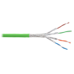 Кабель NIKOLAN S/FTP 4 пары, Кат.7 (Класс F), тест по ISO/IEC, 600МГц, одножильный, BC (чистая медь), 23AWG (0,56мм), внутренний, LSZH нг(А)-HFLTx, са
