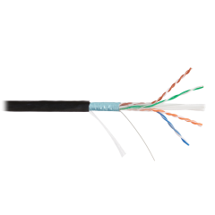 Кабель NIKOLAN F/UTP 4 пары, Кат.6 (Класс E), тест по ISO/IEC, 250МГц, одножильный, BC (чистая медь), 23AWG (0,57мм), внешний, PE до -60С, черный, 305