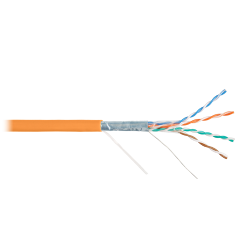 Кабель NIKOLAN F/UTP 4 пары, Кат.5e (Класс D), тест по ISO/IEC, 100МГц, одножильный, BC (чистая медь), 24AWG (0,50мм), внутренний, LSZH нг(А)-HFLTx