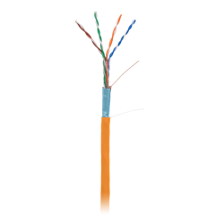 Кабель NETLAN F/UTP 4 пары, Кат.5e (Класс D), 100МГц, одножильный, BC (чистая медь), внутренний, LSZH нг(B)-HF, оранжевый, 305м