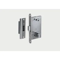 Врезной электромеханический замок с контактным устройством, нормально открытый, межцентровое расстояние 85 мм