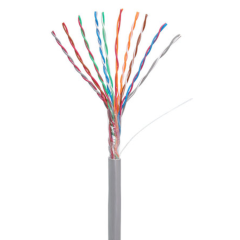 Кабель NETLAN U/UTP 10 пар, Кат.5 (Класс D), 100МГц, одножильный, BC (чистая медь), внутренний, PVC нг(B), серый, 305м