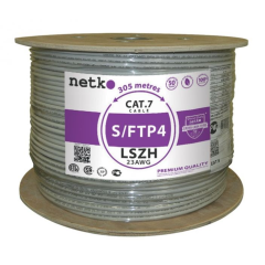 Кабель S/FTP4 cat.7 NETKO, 4 пары, 23 AWG BC, нг(А)-HF LSZH, 305м