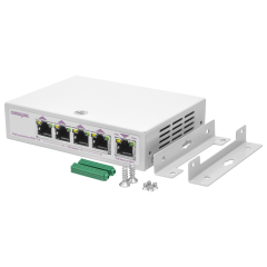 PoE коммутатор/удлинитель интерфейса Ethernet 10/100/1000Mbs PEXT 1/4. 4 PoE выхода, 1 PoE вход, совм. с 802.3af/at, до -40С