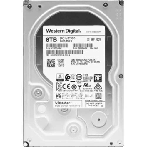 Жесткий диск WD SATA-III 8Tb 0B36404 HUS728T8TALE6L4 Ultrastar DC HC320 (7200rpm) 256Mb 3.5"