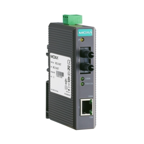 Медиаконвертер Ethernet 10/100BaseTX в 100BaseFX (многомодовое оптоволокно) в пластиковом корпусе MOXA