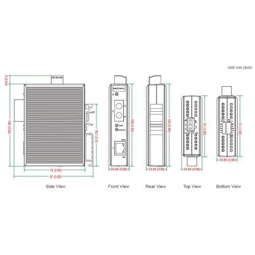 Медиаконвертер IMC-21-S-SC Ethernet 10/100BaseTX в 100BaseFX, одномод MOXA