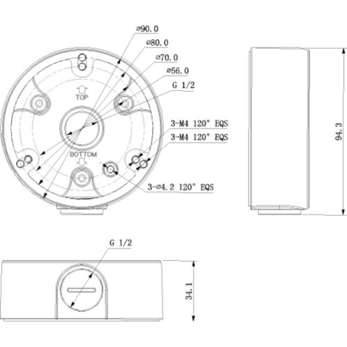 Монтажная коробка DAHUA DH-PFA134