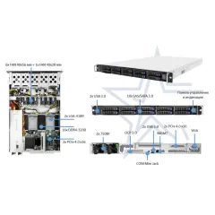 Серверная платформа Иридиум ИР-110Х , 1U, 2xScalable Gen3, DDR4, 10xSFF