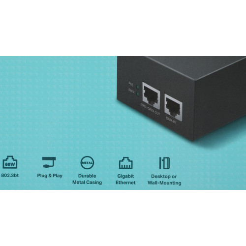 Инжектор PoE TP-Link POE170S 10/100/1000BASE-T 100-240В(АС)