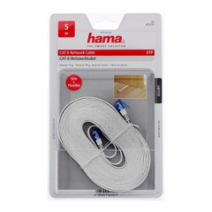 Патч-корд Hama UTP 4 пары cat.6 5м белый RJ-45 (m)-RJ-45 (m) (00053773)