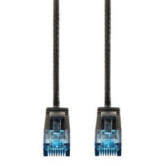 Патч-корд Hama Slim-Flexible UTP 4 пары cat.6 0.75м черный RJ-45 (m)-RJ-45 (m) (00135774)