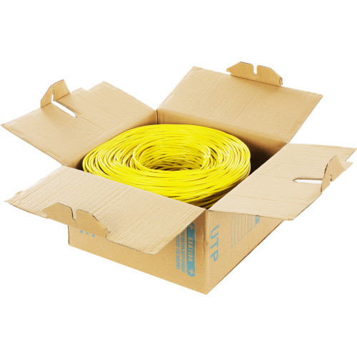 Кабель сетевой UTP 4 пары cat.5E solid 0.45мм CCA 305м желтый