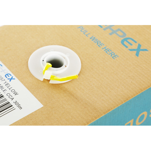 Кабель сетевой UTP 4 пары cat.5E solid 0.45мм CCA 305м желтый