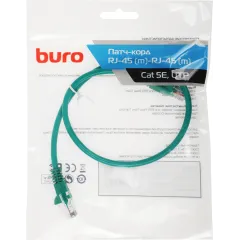 Патч-корд Buro UTP 4 пары cat.5E CCA molded 0.5м зеленый RJ-45 (m)-RJ-45 (m) (UTP-5E-0,5M-GR)