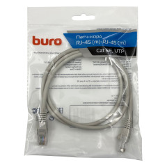 Патч-корд Buro UTP 4 пары cat.5E CCA molded 1м серый RJ-45 (m)-RJ-45 (m) (UTP-5E-1M-G)