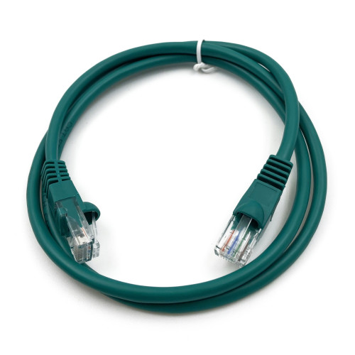 Патч-корд Buro UTP-5E-1M-GR UTP 4 пары cat.5E CCA molded 1м зеленый RJ-45 (m)-RJ-45 (m)