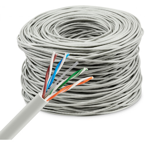Кабель сетевой Buro BU-CCA-048 UTP 4 пары cat.5E solid 0.48мм CCA 305м серый