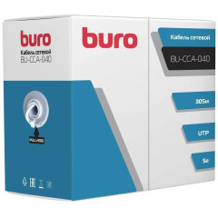 Кабель сетевой Buro BU-CCA-040 UTP 4 пары cat.5E solid 0.40мм CCA 305м серый