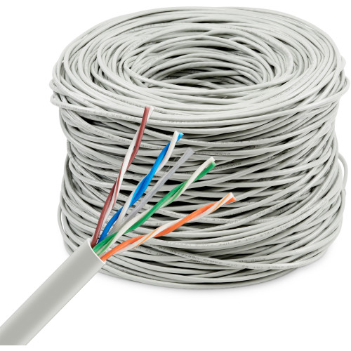 Кабель сетевой Buro BU-CCA-042 UTP 4 пары cat.5E solid 0.42мм CCA 305м серый