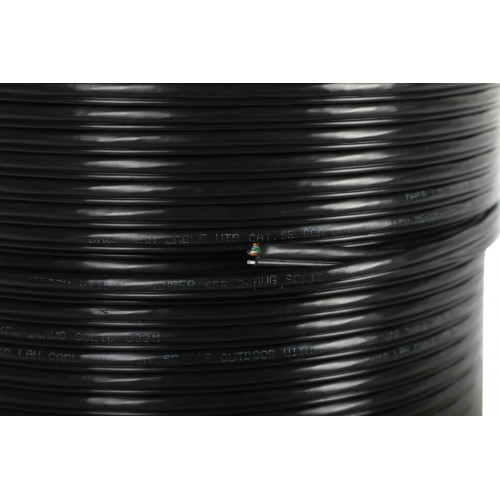 Кабель сетевой Ningbo 1Гбит/с UTP 4 пары cat.5E solid 0.5мм CCA molded 305м серый outdoor стальной трос