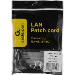 Патч-корд Premier PP6U-1M/BK 10000Гбит/с UTP 4 пары cat.6 CCA molded 1м черный RJ-45 (m)-RJ-45 (m)