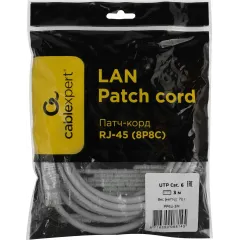 Патч-корд Premier PP6U-3M 10000Гбит/с UTP 4 пары cat.6 CCA molded 3м серый RJ-45 (m)-RJ-45 (m)