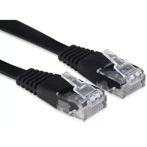 Патч-корд Buro Flat 10Гбит/с 4 пары cat.6 Cu molded 2м черный RJ-45 (m)-RJ-45 (m) (BU-C6-FLAT-2M-B)