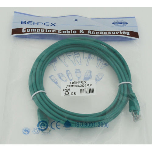 Патч-корд cat.5E molded 5м зеленый RJ-45 (m)-RJ-45 (m)