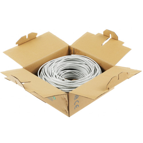 Кабель сетевой UTP 4 пары cat.5E solid 0.5мм CCA 100м серый