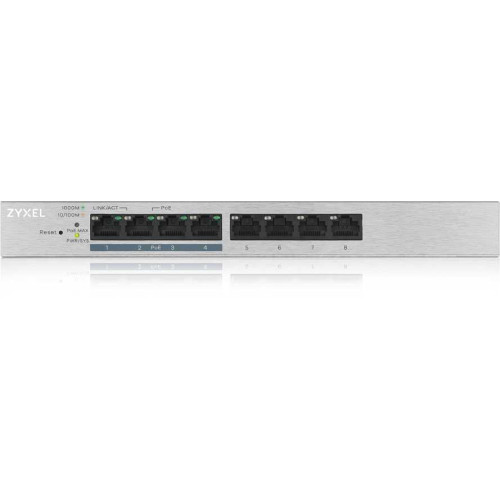 Коммутатор Zyxel GS1200-8HPV2-EU0101F (L2) 8x1Гбит/с 4PoE+ 60W управляемый