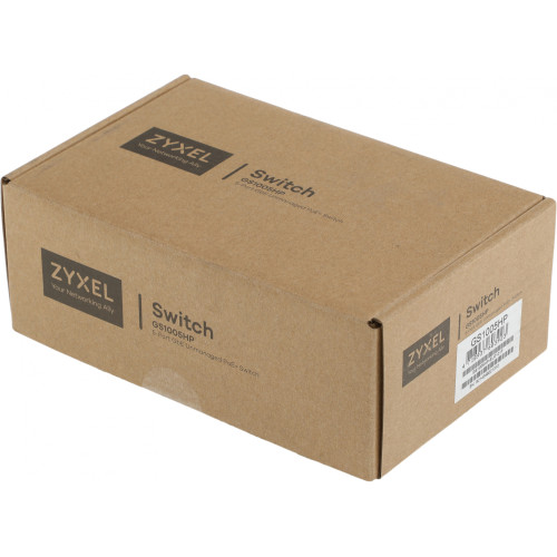 Коммутатор Zyxel GS1005HP-EU0101F (L2) 5x1Гбит/с 4PoE+ 60W неуправляемый