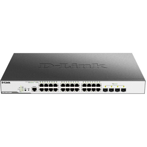 Коммутатор D-Link DGS-3000-28XMP/B1A (L2) 24x1Гбит/с 4SFP+ 24PoE+ 370W управляемый