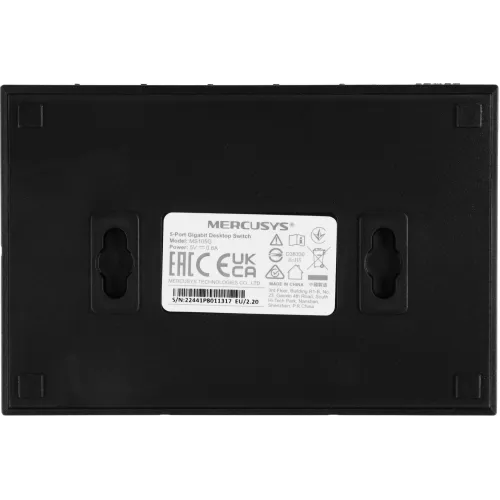 Коммутатор Mercusys MS105G (L2) 5x1Гбит/с неуправляемый