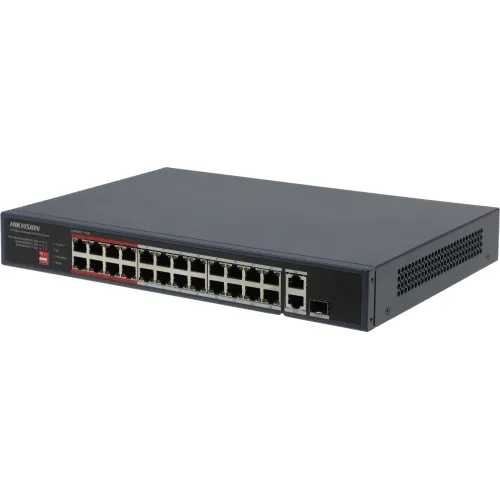 Коммутатор Hikvision DS-3E0326P-E/M(C) (L2) 25x100Мбит/с 1SFP 24PoE 230W неуправляемый