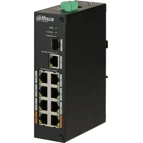 Коммутатор Dahua DH-PFS3110-8ET-96 (L2) 8x100Мбит/с 1x1Гбит/с 1SFP 6PoE+ 2PoE++ 96W неуправляемый