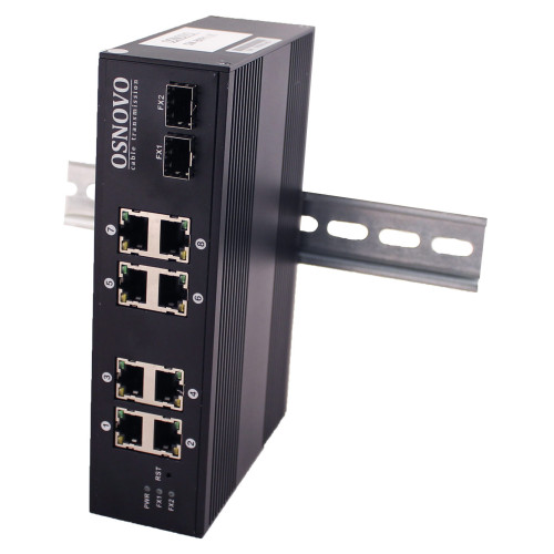 Коммутатор Osnovo SW-70802/I (L2) 10x1Гбит/с 2SFP неуправляемый