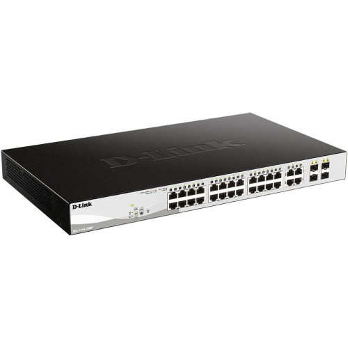 Коммутатор D-Link DGS-1210-28MP/FL1A (L2) 28x1Гбит/с 4xКомбо(1000BASE-T/SFP) 24PoE+ 370W управляемый