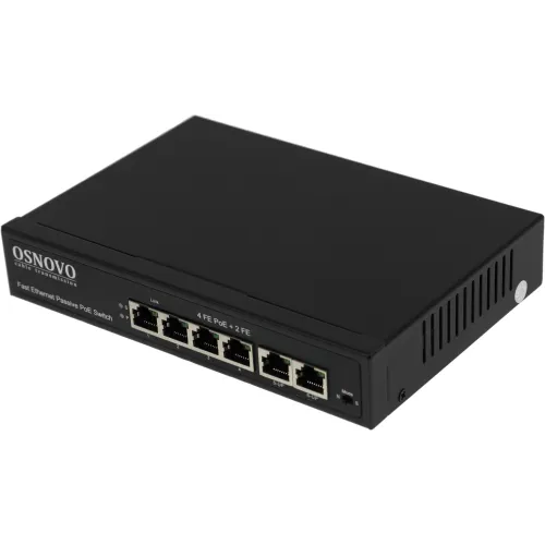 Коммутатор Osnovo SW-20600/A(80W) (L2) 6x100Мбит/с 80W неуправляемый